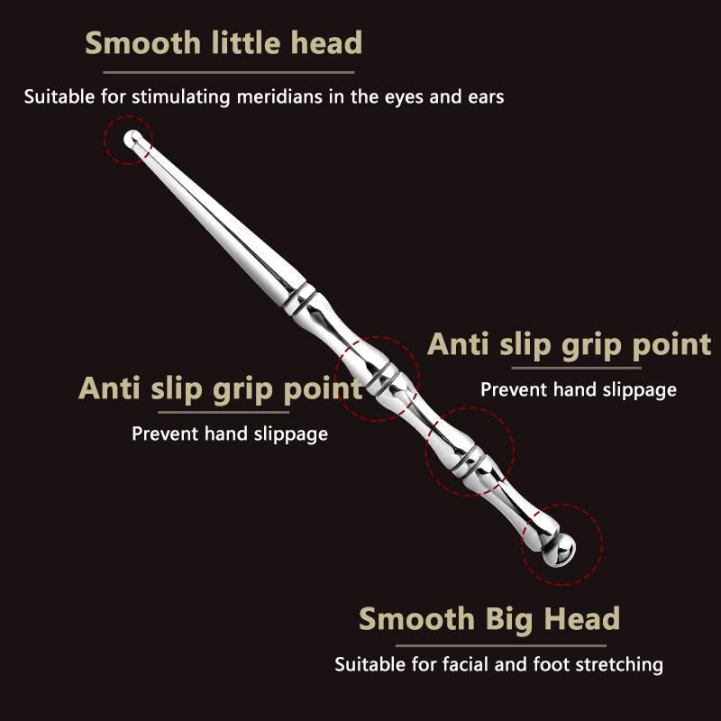 Penna per Agopuntura Manuale in Acciaio Inossidabile Strumento Massaggiatore a Pressione Profonda per Massaggio Rilassante del Corpo Sollievo dal Dolore Bastoncino Terapia