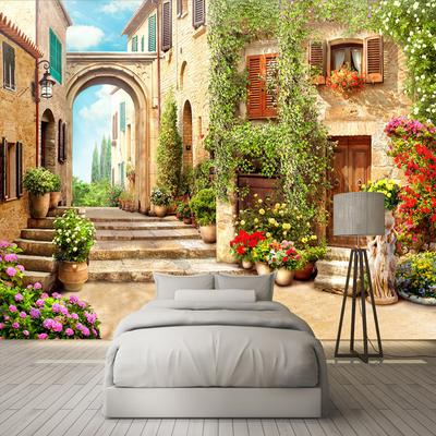 Wall Mural European Town Street View 3D Wallpaper Stereo Space Murals Living Room Backdrop Decorative Photo Wall Paper