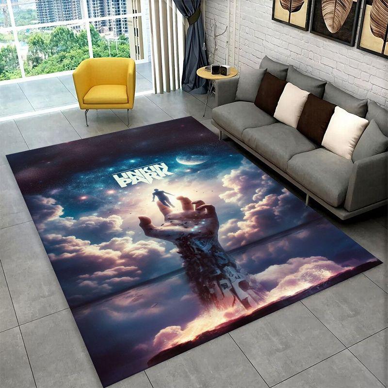 Retro L-Linkin Park Rock Band Carpet Rug for Playroom Bedroom Living Room Sofa Home Decor,kid Game Area Rug Non-slip Floor Mat