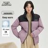 Xuezhongfei Unisex Short Color-Block Down Jacket