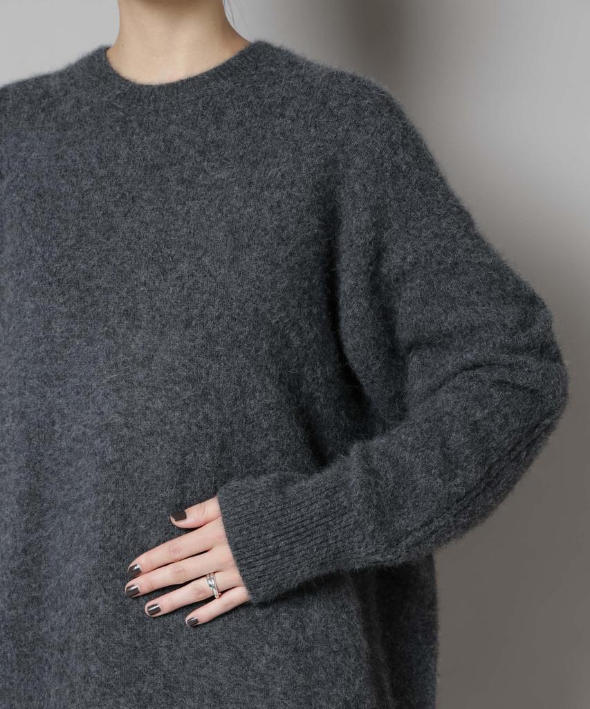Nano Universe Waschbarer Fuchswolle Rundhals Weit gestrickter F Pullover, Damen, 037, Elfenbein, 669-5222309