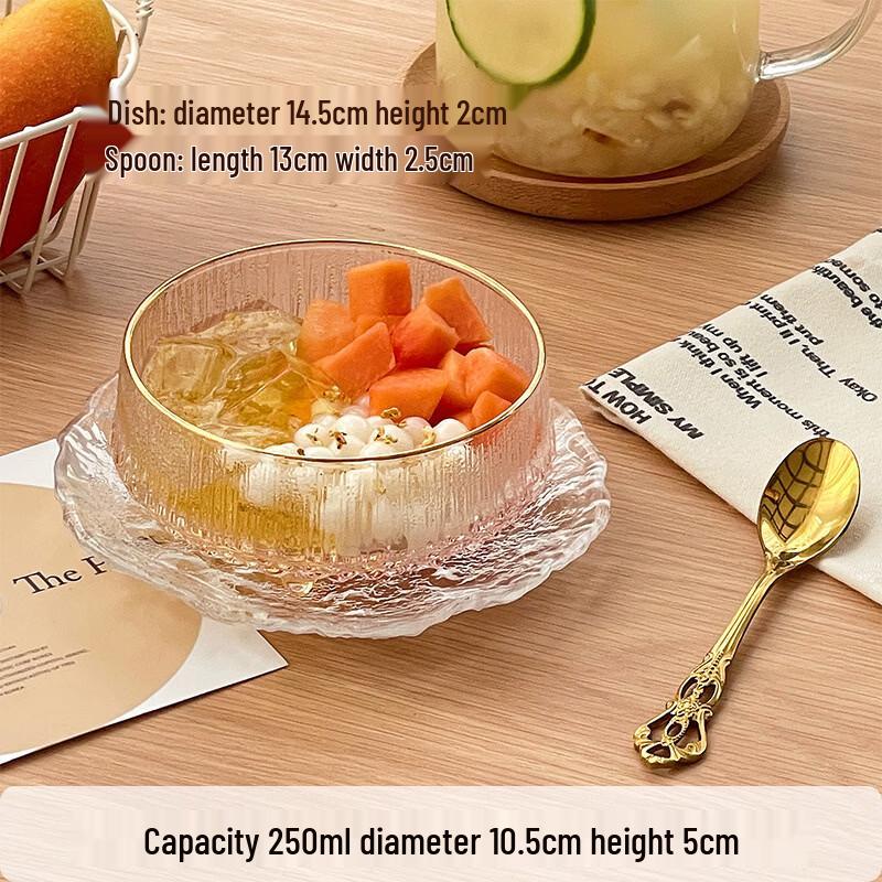 ZISIZ Gold-Rimmed Bird s Nest Dessert Bowl Set