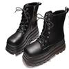 Chunky Platform White Ankle Boots Women Shoes  Autumn Winter Pu Leather Booties Mujer Punk Thick Bottom Motorcycle Boots