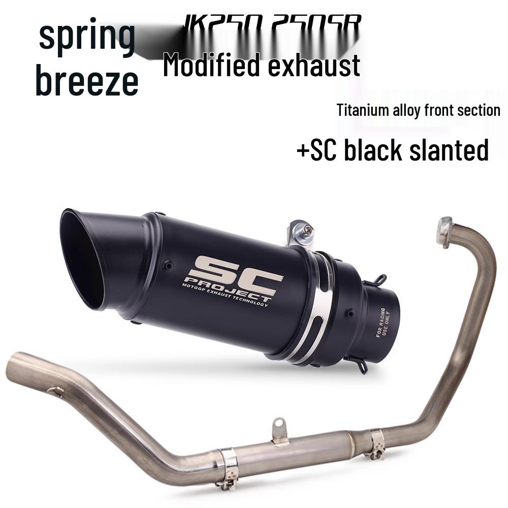 CFMOTO 250SR Complete Motorcycle Exhaust System: Front Pipe & Tail Muffler Set