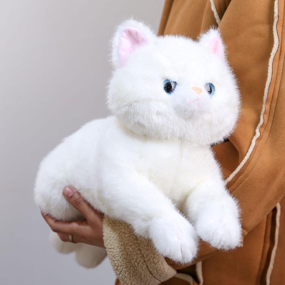 Cute Soft Fluffy Simulation Cat Lying Posture Cuddly Cat Kitten Realistic Animal Birthday Gifts