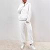 Dames Fleece 2-delige Outfit, Hoodie en Wijde Broek Warm Casual Loungewear Pyjamaset Voor Herfst Winter