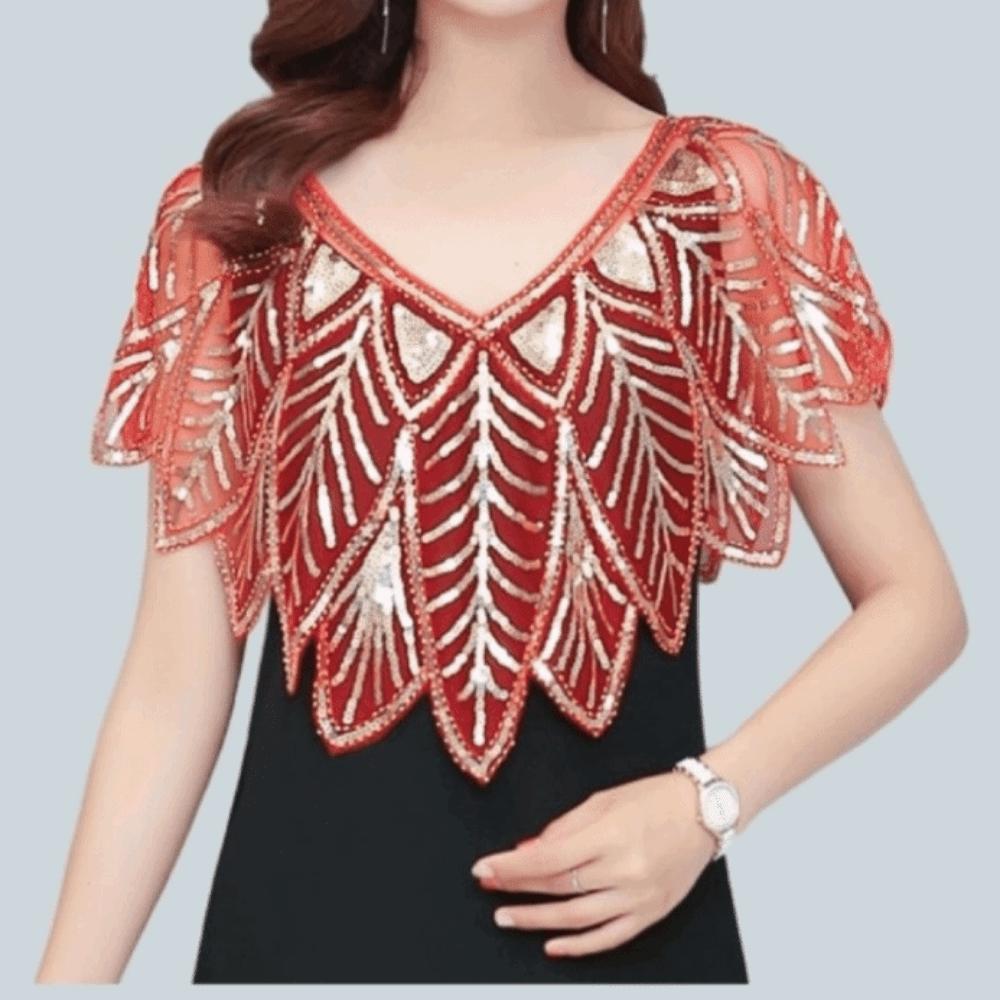 Sleeveless Evening Cape Sparkling Party Shawl Simple Sequins Shawl  Girl