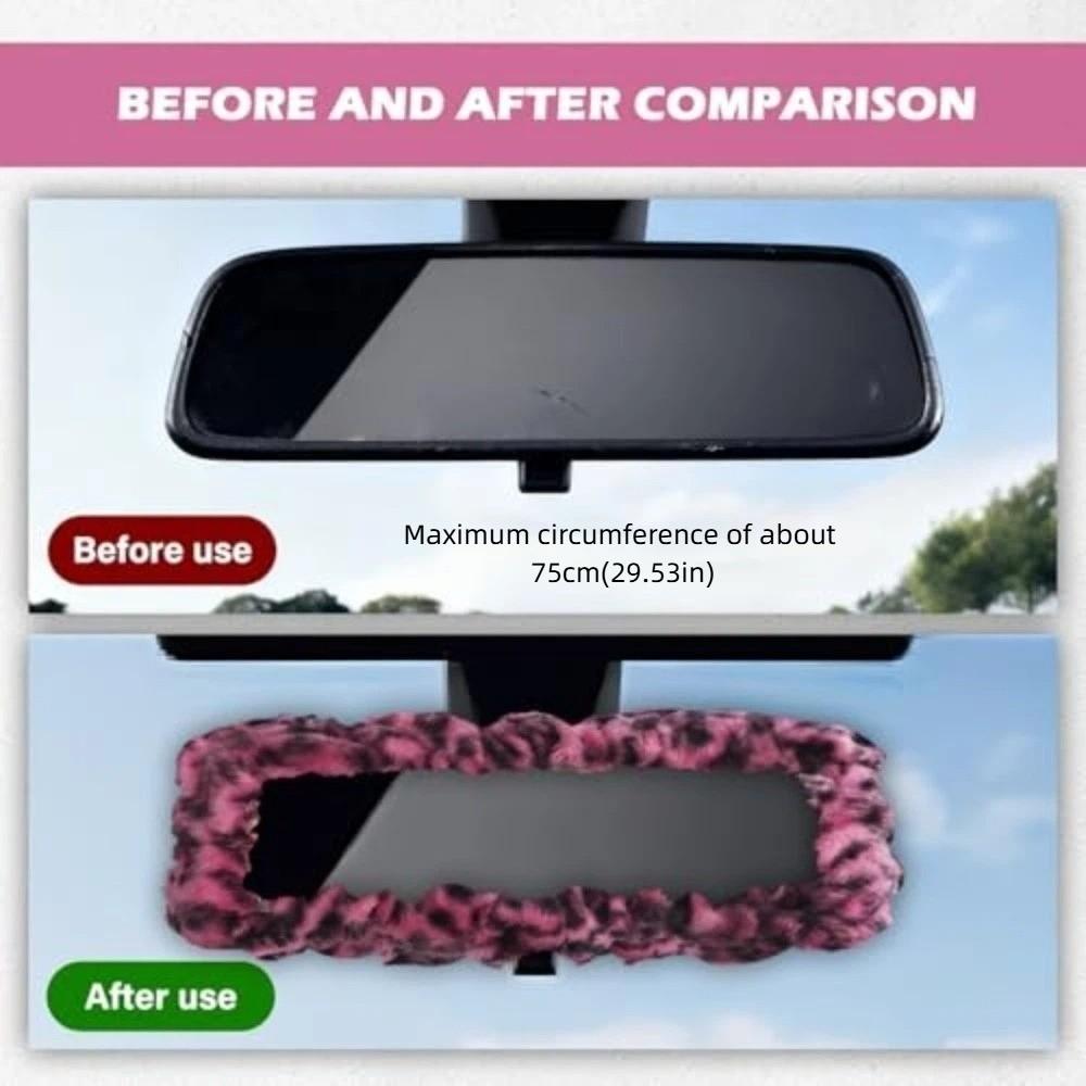 Highly Elastic Rear View Mirror Cover Elastic Design Plush Mirror Cover  For Car Interior Decor
