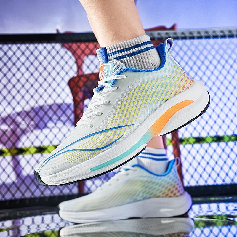 Mesh Popcorn Sports Shoes Men's Running Shoes Summer Breathable Sports Students' High School Entrance Examination