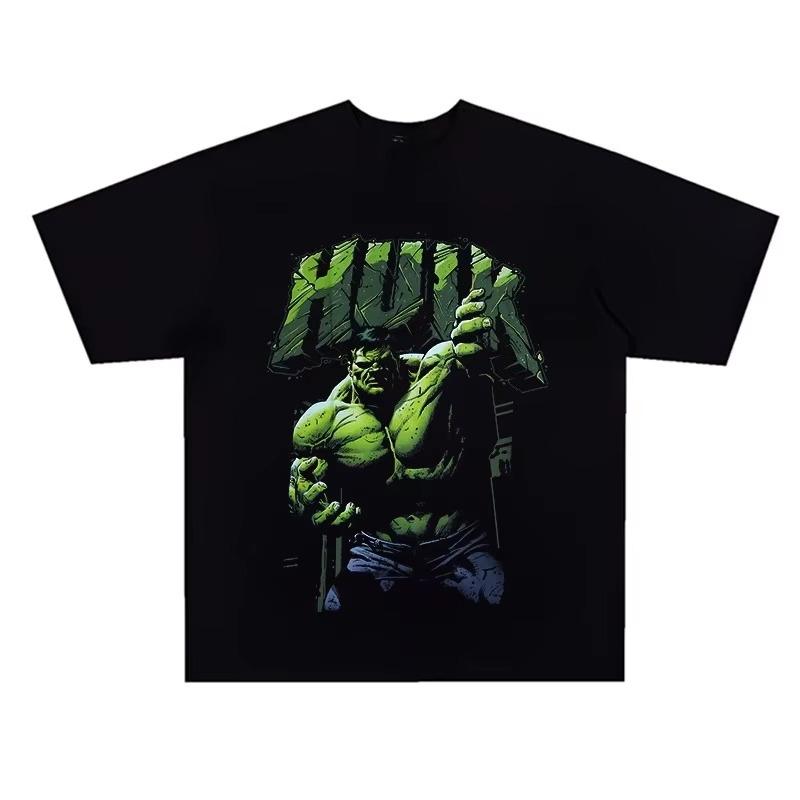 2026 Ultimate Hulk Oversized Cotton TShirt 90s Streetwear Retro Harajuku Casual Crew Neck Short Sleeve Top for Men and Women