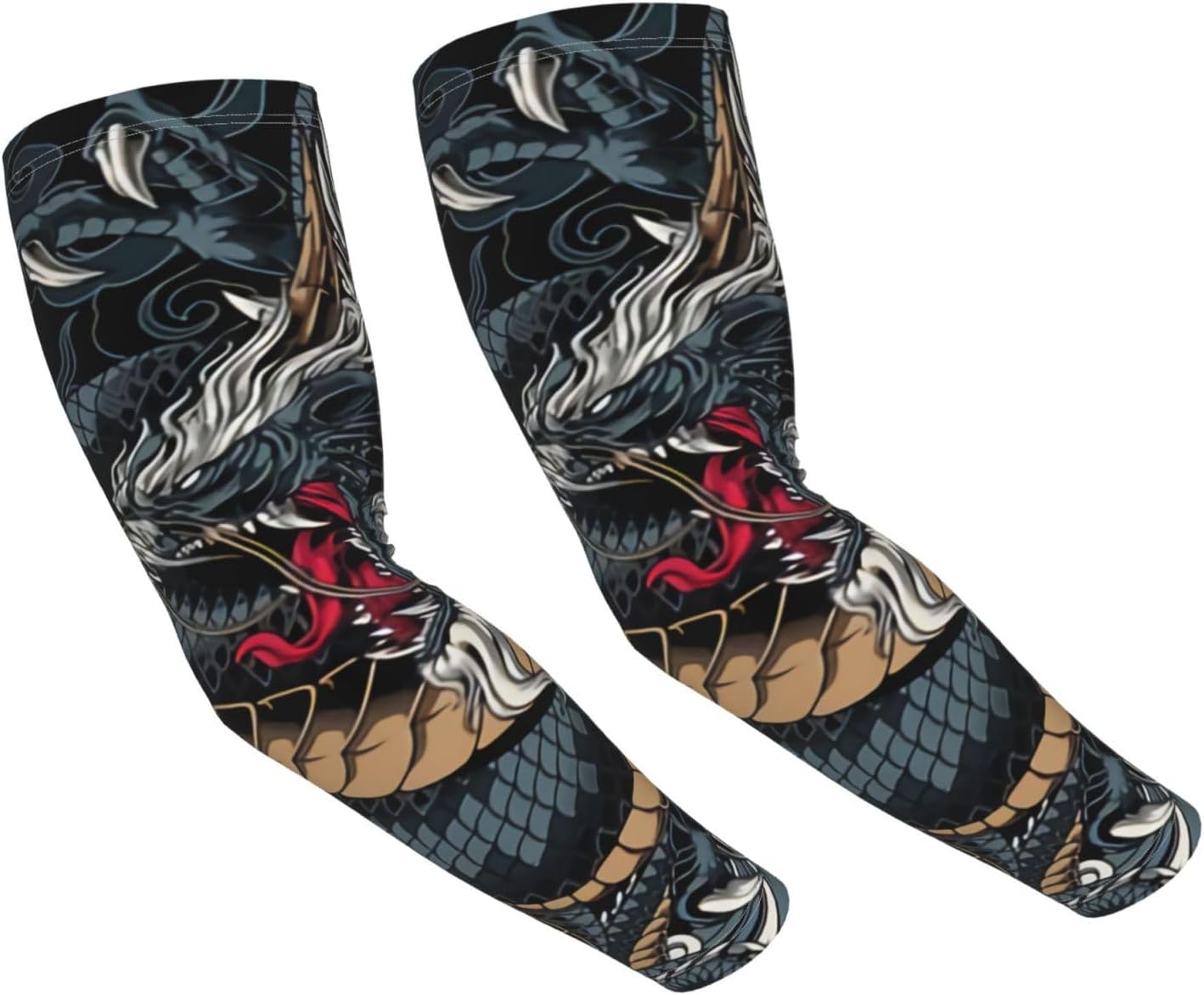 Manchons de bras de refroidissement Dragon rouge drôle et Cool, Protection solaire unisexe pour le sport, le cyclisme, le Golf Taille unique