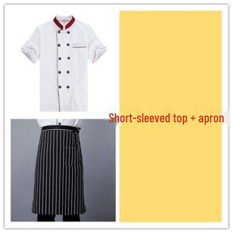 Unisex Chef Workwear Set: Long & Short Sleeve, Breathable, Ideal for Spring to Summer, Suitable for Hotel, Restaurant, and School Canteen