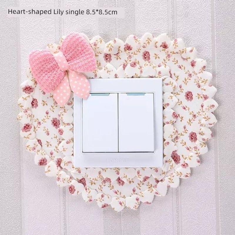 

Тканевые наклейки на выключатели Двойная тройная накладка для защиты выключателя Креативное украшение для гостиной и спальни Розетка для света Наклейка Закрывать при пожаре Минималистичный современный Heart-shaped Lily 8.5*8.5cm Standard
