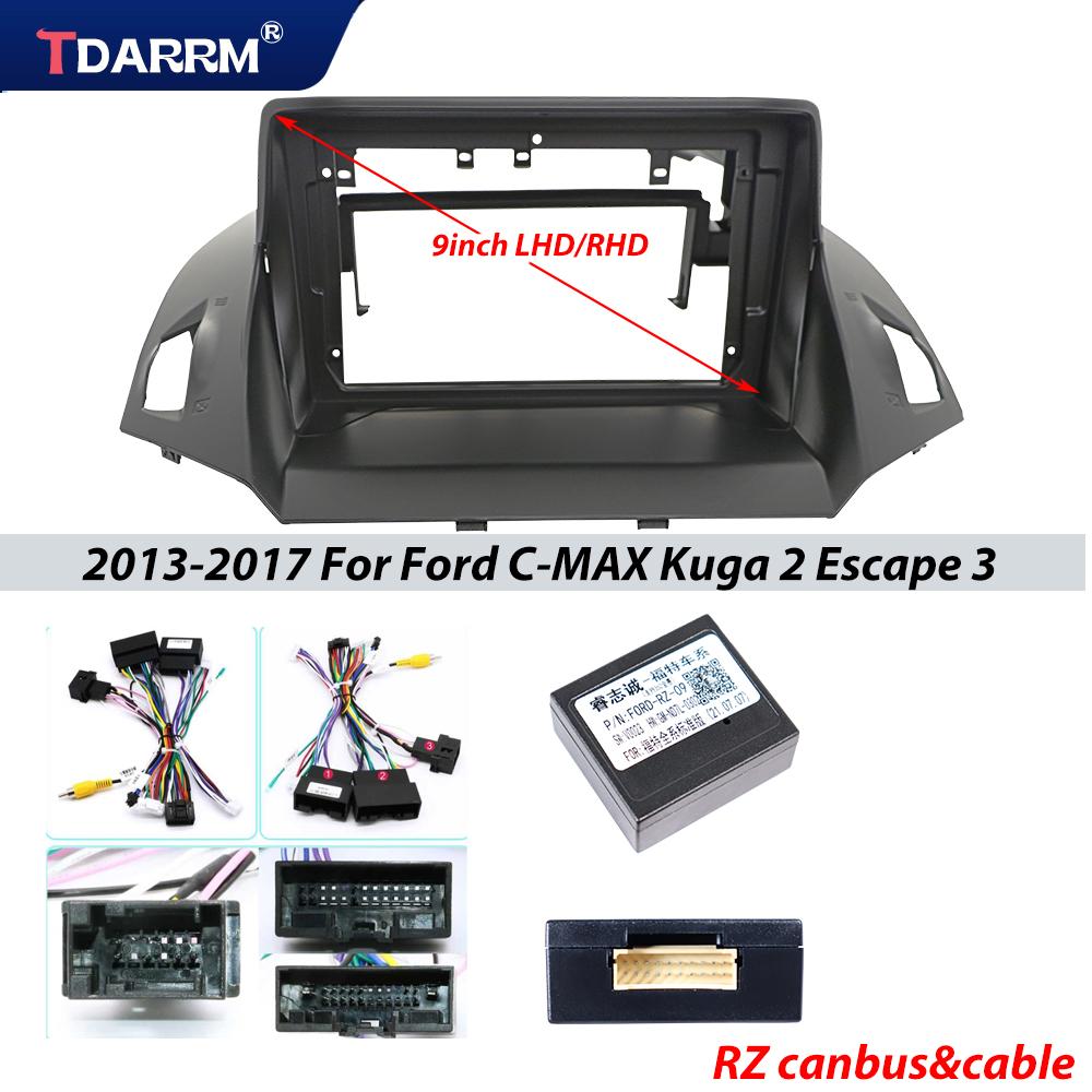 9 inch For Ford Kuga 2 Escape 2013-2017 Car Radio Stereo Frame 2 Din Head Unit Fascia Android MP5 Player Dash Board Casing