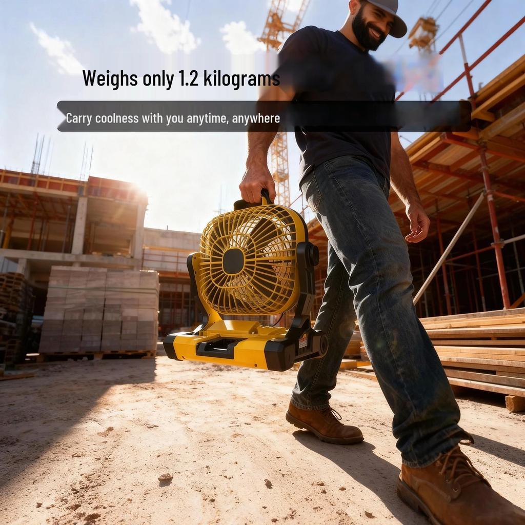 Dual-Use Cordless Lithium Battery Fan for Outdoor and Camping - Compatible with DeWalt, Makita, Milwaukee.