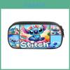 Stitch Pencil Pouch With Double Zipper Storage For School Supplies