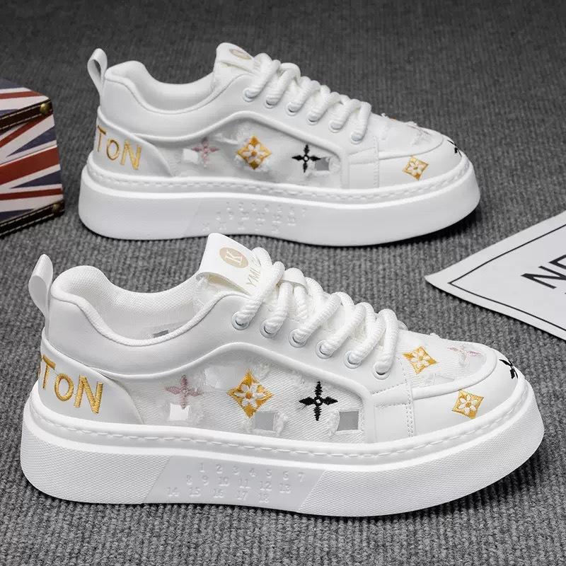 

2025 summer new comfortable and breathable sports and leisure shoes men s thick-soled heightening versatile color matching printing casual shoes 39