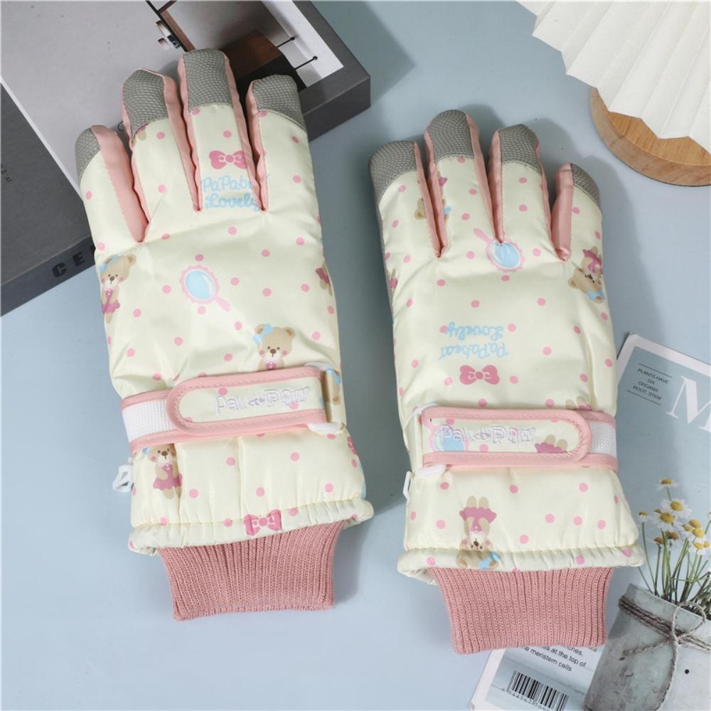 Thermal Snow Gloves Plush Lined Winter Gloves Waterproof Mittens Thermal Outdoor Cycling Gloves For Skiing Cycling Riding One Size