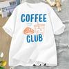 New Spring Womens Casual Round Neck Short Sleeve Coffee English Print TShirt Minimalist Design Versatile Daily Wear