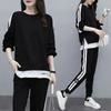 Plus Size Casual Sport Suit Sweatshirt Trousers 2-piece Set Loose Fit Fashionable Streetwear For Men Women