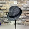 Hipster Herrenhut Herbst und Winter warm verdickt hochgezogener Zylinderhut Outdoor Freizeit kariert Britisch Retro Jazzhut