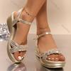 Fashion Fashion Weaving Platform Sandals for Women Gold Silver Wedge Sandals Woman Summer 2025 Comfort Thick Sole Beach Shoes Plus Size