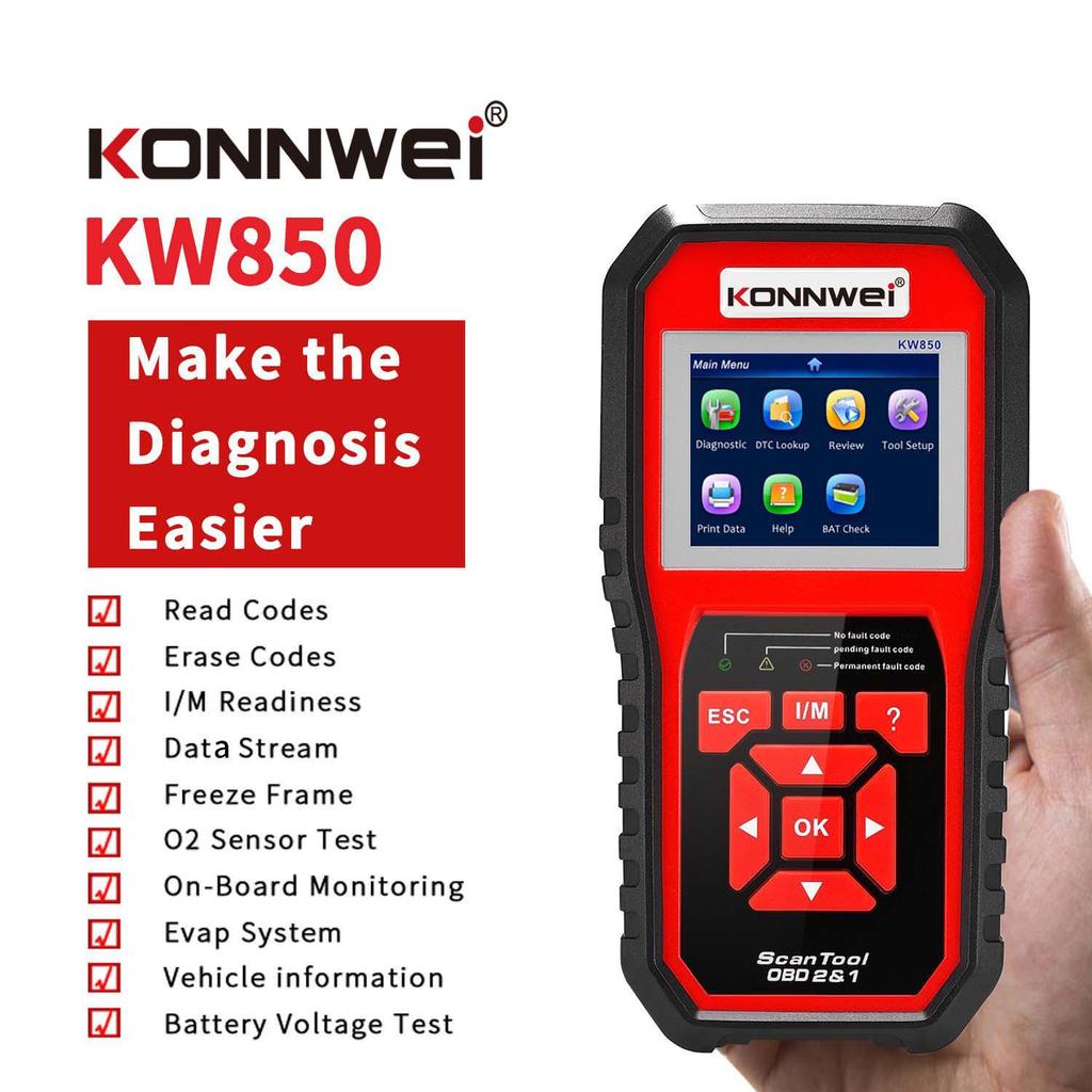 KW850 OBD2 Code Reader with Live Data Auto Diagnostic Tool