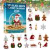 Snowman Elk Holiday Ornaments Christmas Advent Calendar 2026, 24 Days 2D Acrylic Tree Bear Sea Glass Ornament Set Countdown for Tree, Window