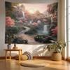 Large Fantasy Sakura Cherry Blossom Waterfall Tapestry Wall Hanging Anime Aesthetic Boho Style Decor Print Art for Living Room B