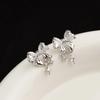 Niche Rhinestone Bow Earrings - Elegant High-End Fashion Jewelry for Autumn/Winter