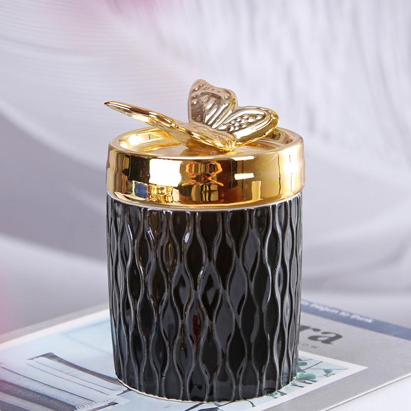 

Electroplated Bird Ceramic Decorative Jar with Lid, Candle Jar, Aromatherapy Cup, Jewelry Storage Box, Handicraft Ornament