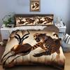 Cheetah Chasing Gazelle Action Scene Print Soft Comfortable Duvet Cover Bedding Set Included 1*Duvet Cover 2*Pillowcases