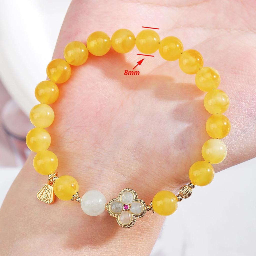 Yellow Agate Crystal Bracelet for Women - Unique Design with Deer Charm, Perfect Gift for Best Friends or Classmates.