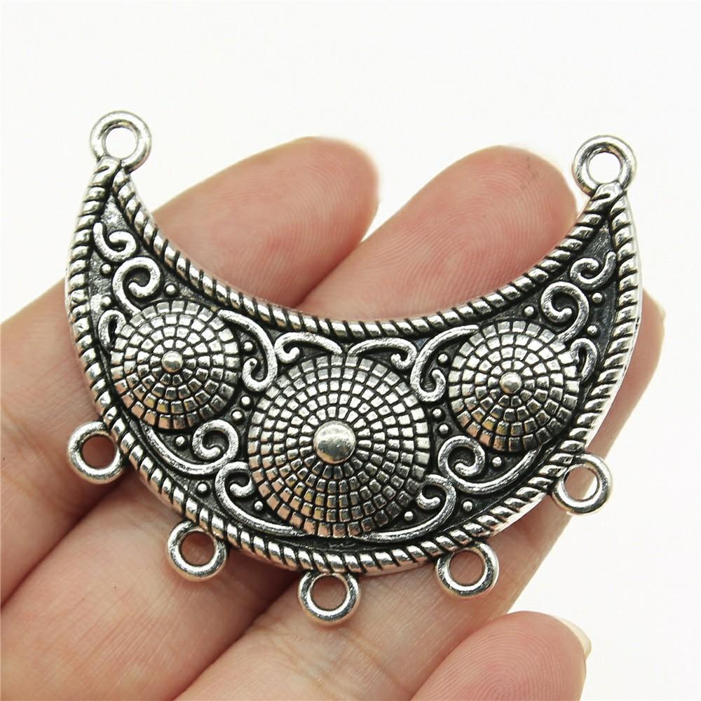 2pcs Necklace Connector For Jewelry Making Tibetan Silver Color Pendants Antique Jewelry Making DIY Handmade Craft