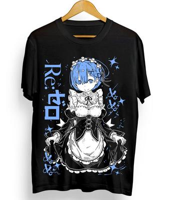 Maglietta Rem Re Zero, Carina Ram Re Zero, Subaru, Giapponese, T-shirt Grafica Manga