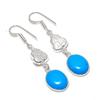 Natural Turquoise Gemstone 925 Sterling Silver Jewelry Earring 1.97" AE-12670