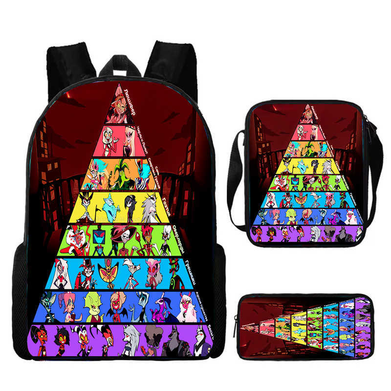 Hell Inn Hazbin Hotel Student School Bag High Value Leisure Oxford Ridge Relief Backpack