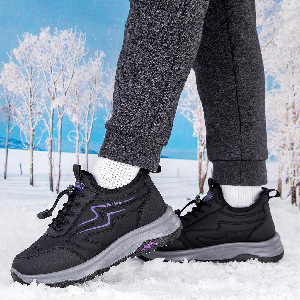 Men Large Size Warm Lined Boots High Top Shoes Winter Walking and Commuting Casual Outdoor Travel Daily Boots Style Sizes 36-44