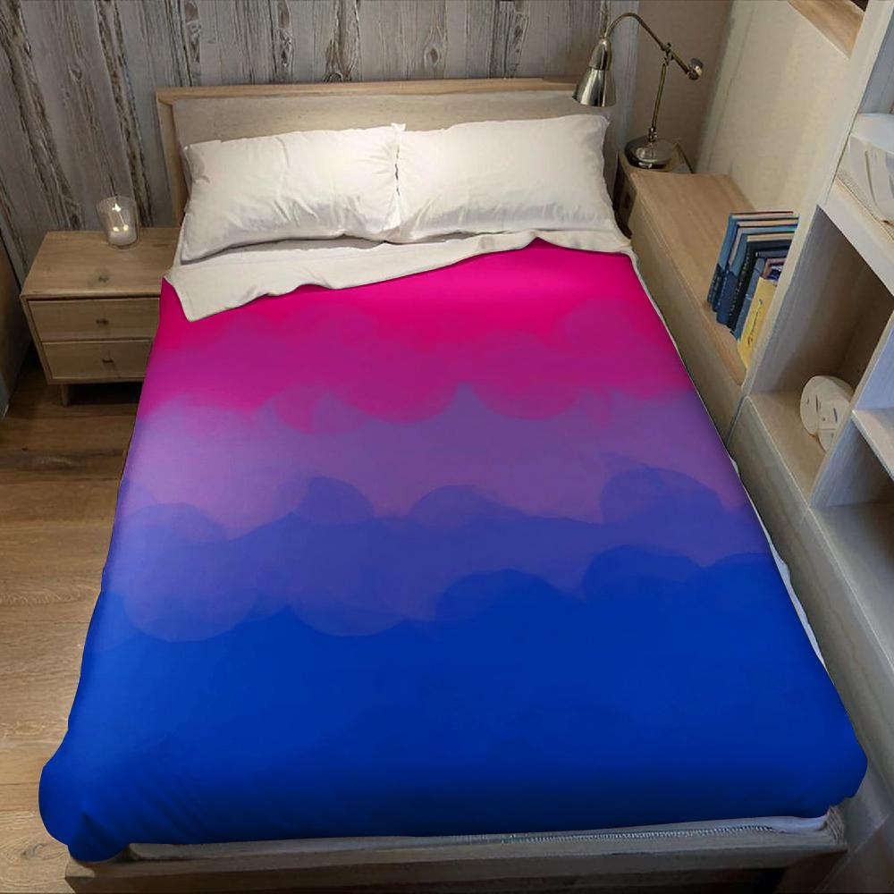 Pink Blue Cloud Layer Flannel Blanket Warm Soft Halloween Christmas Couch Warm Cozy Decorative Decor Gift for All Season