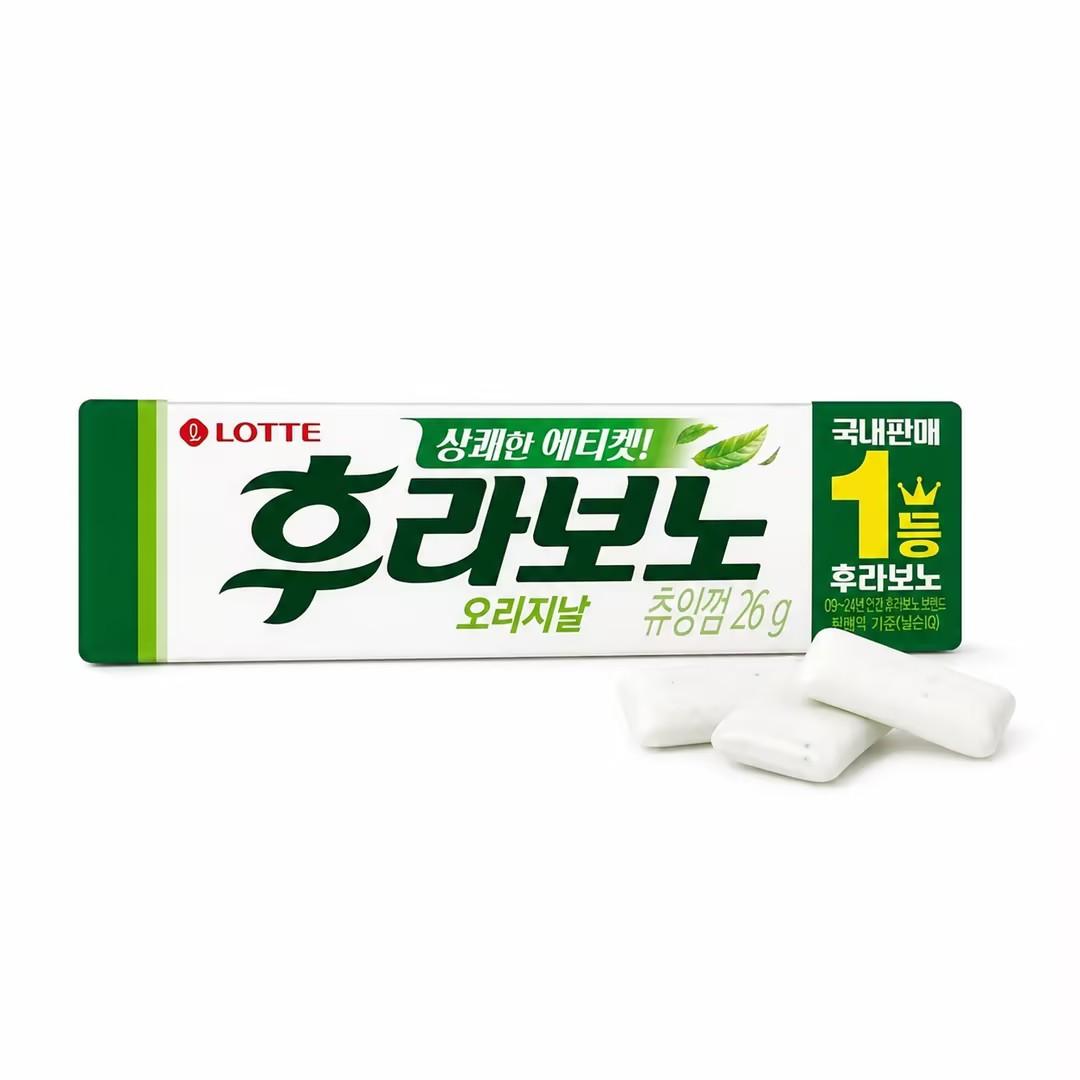 Lotte Green Mint‑flavored Chewing Gum 26g Cool mint flavour to freshen your mouth Green Mint Chewing Gum