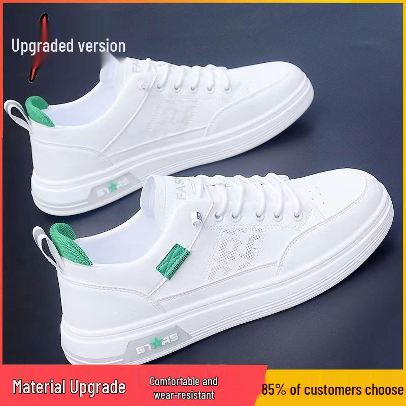 2024 Men's Summer Slip-On Sneakers: Co-Branded, Breathable White Shoes with Soft Soles