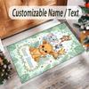 Animals Theme Crystal Velvet Floor Rug Personalized Custom Name Text Warm Carpet Home Decoration