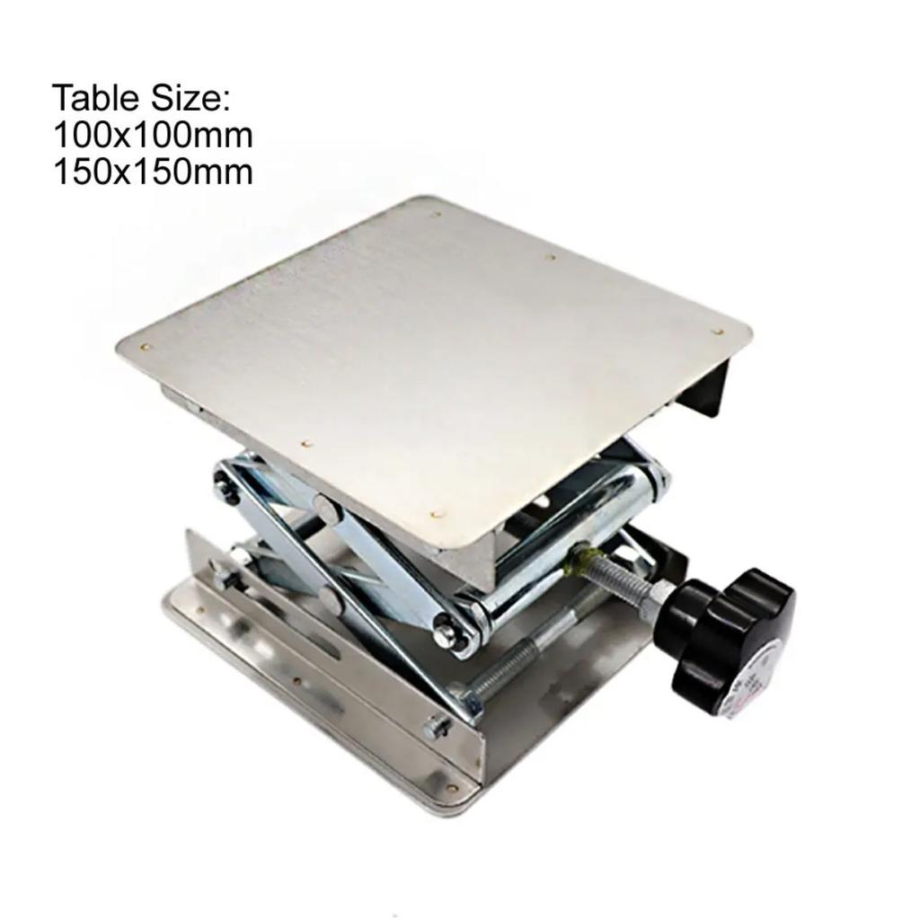 150x150mm Edelstahl-Lifter-Frästisch-Platte Tisch Holzbearbeitungsmaschinen Hebeständer Manuelle Hubplattform Tischlerwerkzeuge