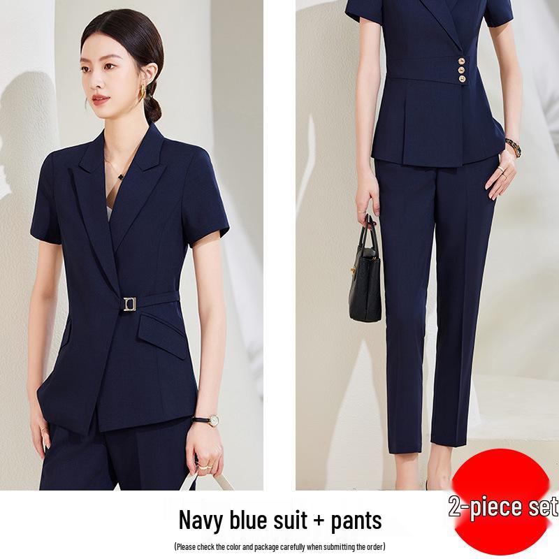Set Costum Profesional de Vară pentru Femei - Îmbrăcăminte de Lucru High-End pentru Magazin de Bijuterii sau Magazin de Aur