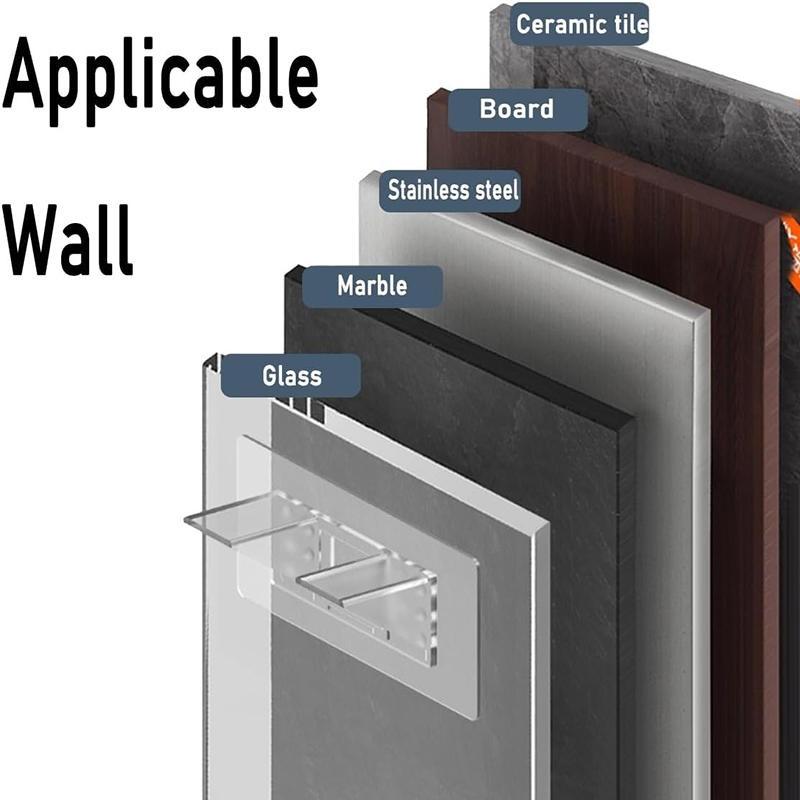 10PCS Triangular Bracket Wardrobe Partition Bracket No Drilling No Marking Adhesive Layered Bracket Holder Strong Adhesive