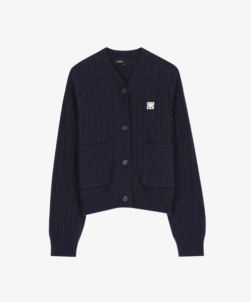 Citybreeze Essential Logo Wappen Cable Cardigan_Navy