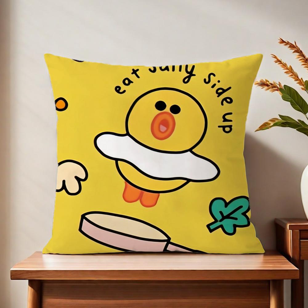 Cute Cartoon Art Duck Cushion Cover For Pillow Printing Sofa Decoration Home Car Room Coffee Shop Office Nordic Simplicity