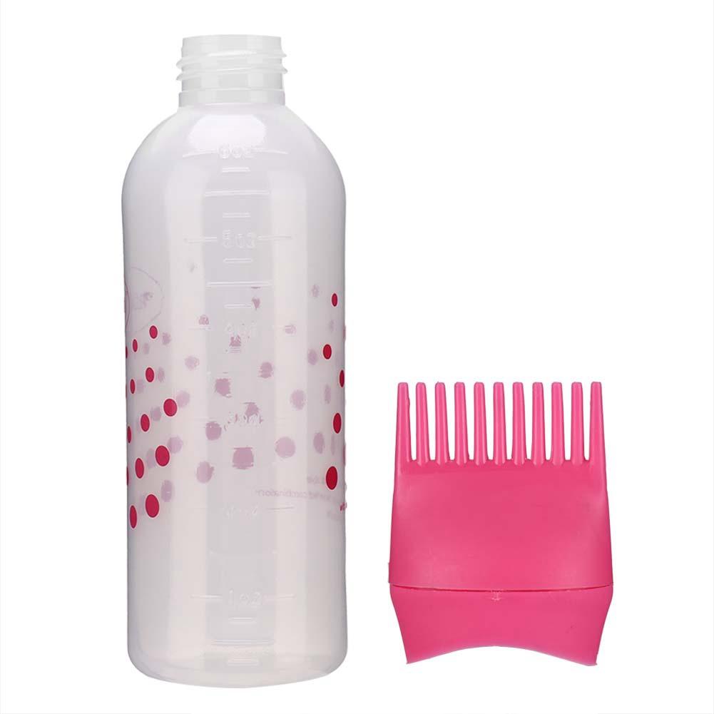Hair Dye Bottle Shampoo Hair Coloring Dyestuff Applicator Bottle with Comb 170ml (Rose Red)
