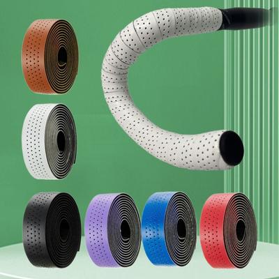Breathable Bike Handlebar Tape PU+EVA With 2 Plugs Durable Bicycle Handle Belt Straps