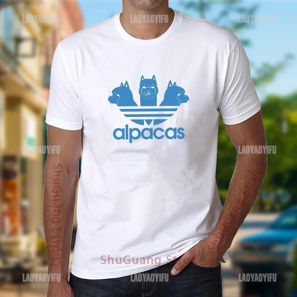 Zabawne Alpaki Nadruk Topy Klasyczny Design Vintage Unisex T Shirt Casual Moda Unisex Ubrania WoUnisex Tee Koszulki Graficzne Bawełniane Topy
